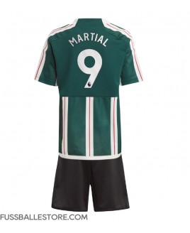 Günstige Manchester United Anthony Martial #9 Auswärts Trikotsatzt Kinder 2023-24 Kurzarm (+ Kurze Hosen)
